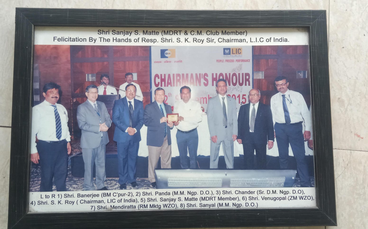Honored with the Chairman’s Honour Trophy – 2015